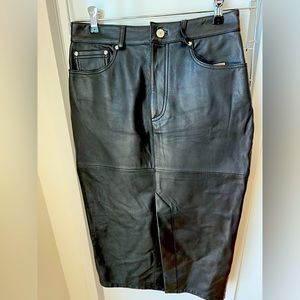 PS Paul Smith genuine leather midi skirt.